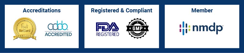 FACT, AABB, FDA, GMP, NMDP